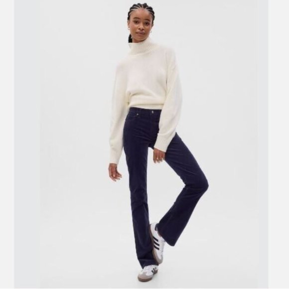 GAP Mid Rise Corduroy Baby Boot Navy Blue Y2k Pant Plus Size 34/18 RT$80 #728768 - Picture 3 of 6